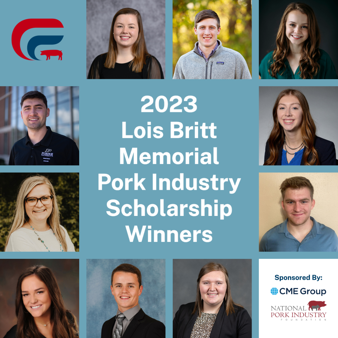 2023 Lois Britt Memorial Pork Industry Scholarship winners