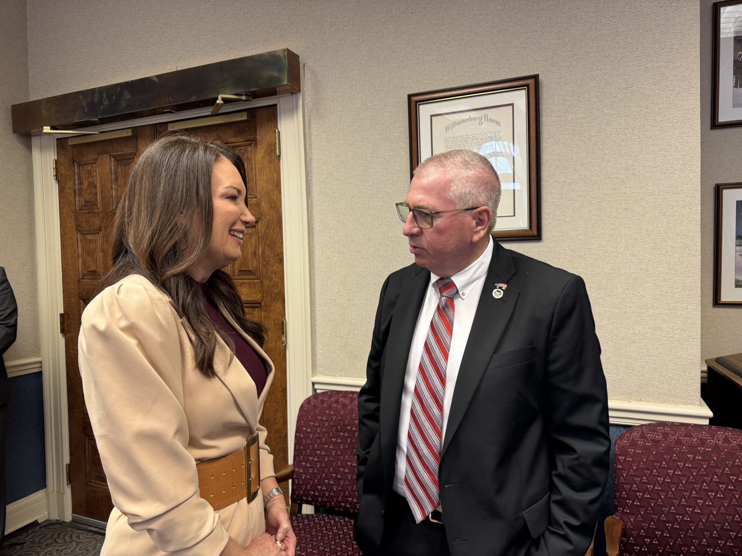 NPPC President Duane Stateler with Secretary Brooke Rollins during NAFB