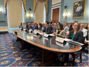 Witnesses testify before the House Agriculture Committee. NPPC’s Hord is far right and Cook is third from right.