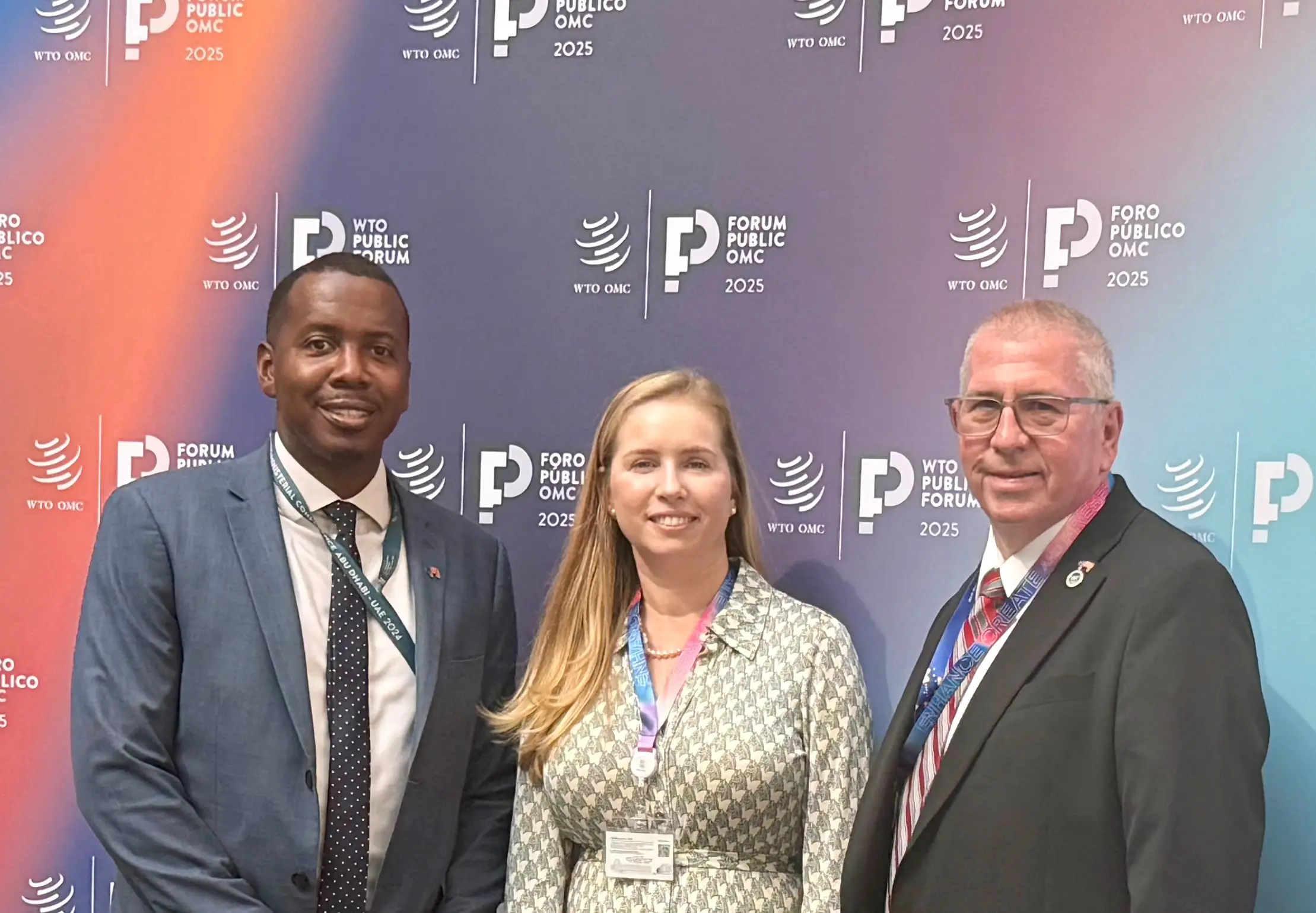 Left to right: Acting Minister Counselor for Ag Affairs Kyle Bonsu, NPPC Vice President of Government Affairs Maria C. Zieba, and NPPC President and Ohio pork producer Duane Stateler.