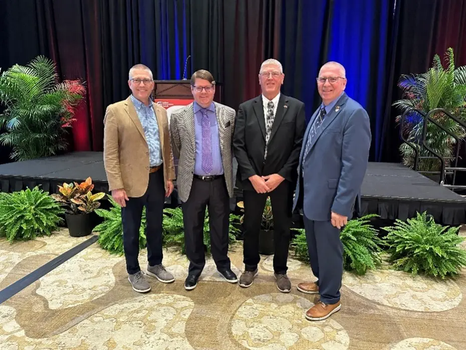 Left to right: NPPC Vice President and Ohio pork producer Pat Hord, Deputy Secretary of Agriculture Stephen Vaden, NPPC President-elect and Iowa pork producer Rob Brenneman, and NPPC President and Ohio pork producer Duane Stateler.